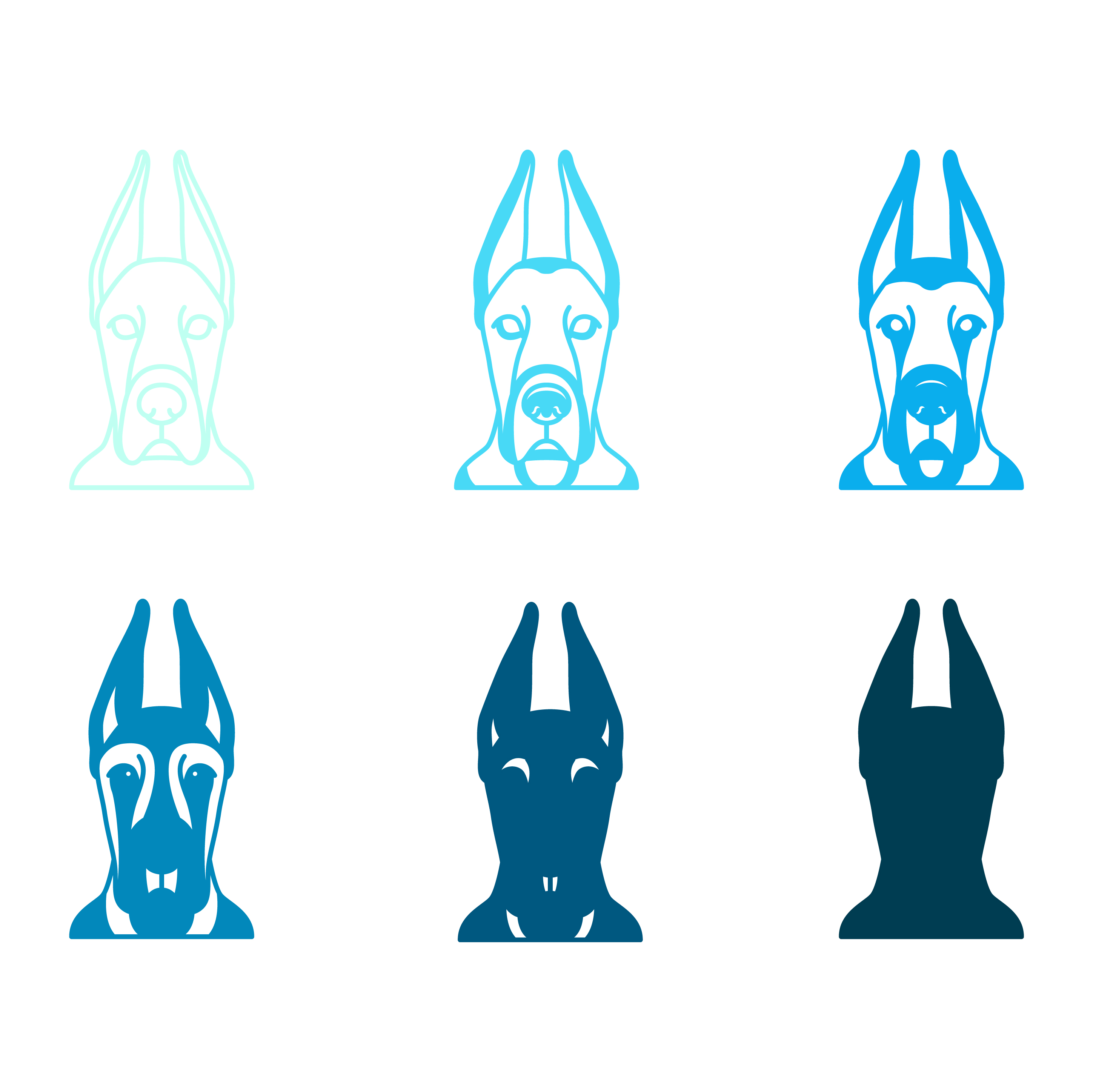 imagem do arquivo vetor para download Vetor de cão raça Great Dane Cropped Ears