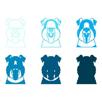 imagem do arquivo vetor para download Vetor de cão raça Kerry Blue Terriers
