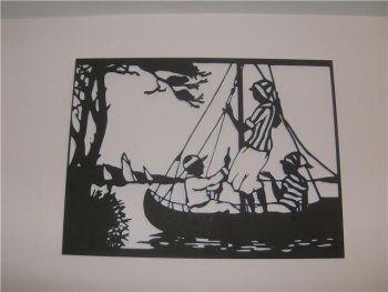 imagem do arquivo vetor para download Vetor de quadro pescador barco