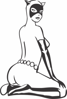 imagem do arquivo vetor para download Vetor mulher gato 