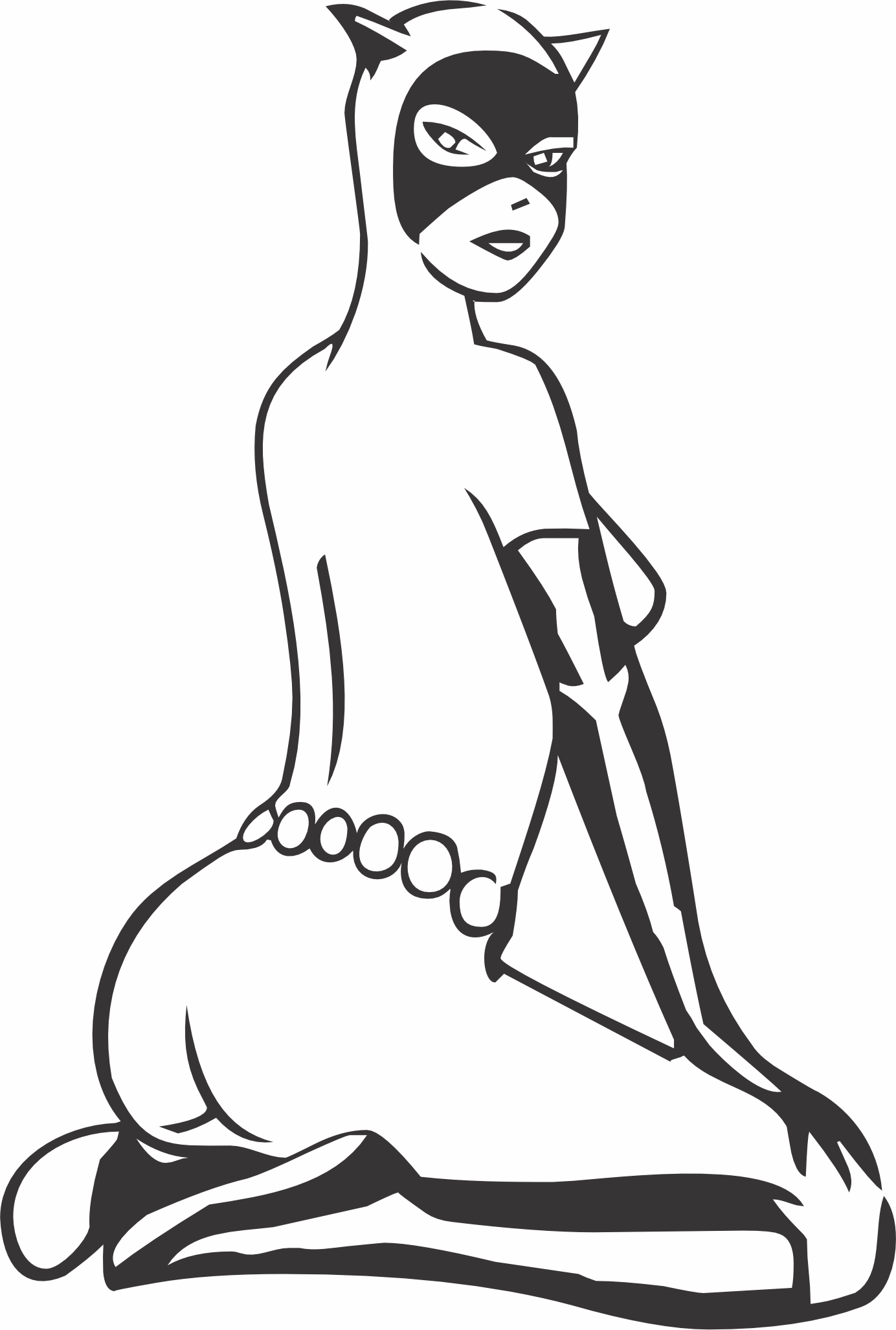 imagem do arquivo vetor para download Vetor mulher gato 