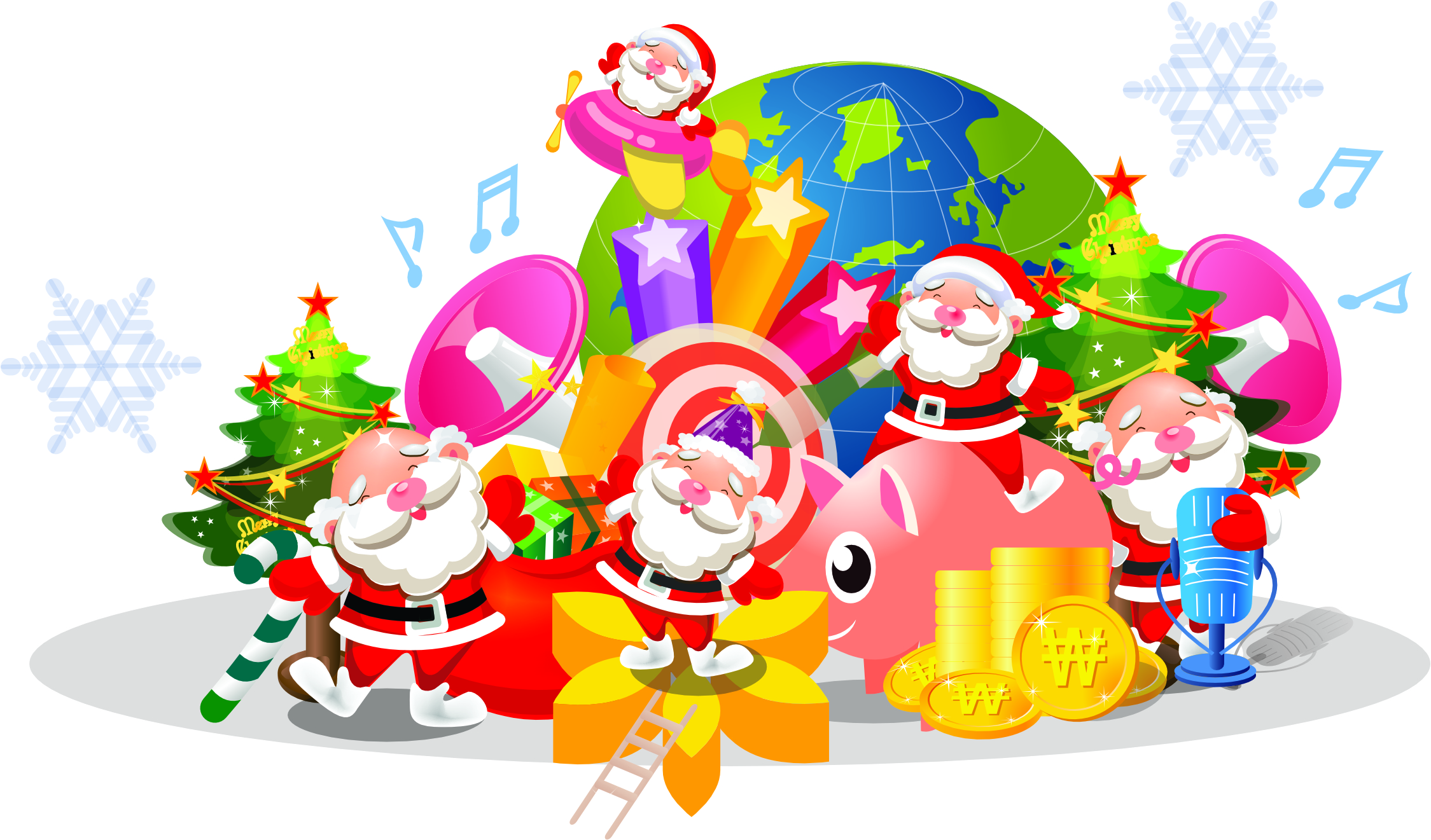 imagem do arquivo vetor para download Vetor natalino com papai Noel