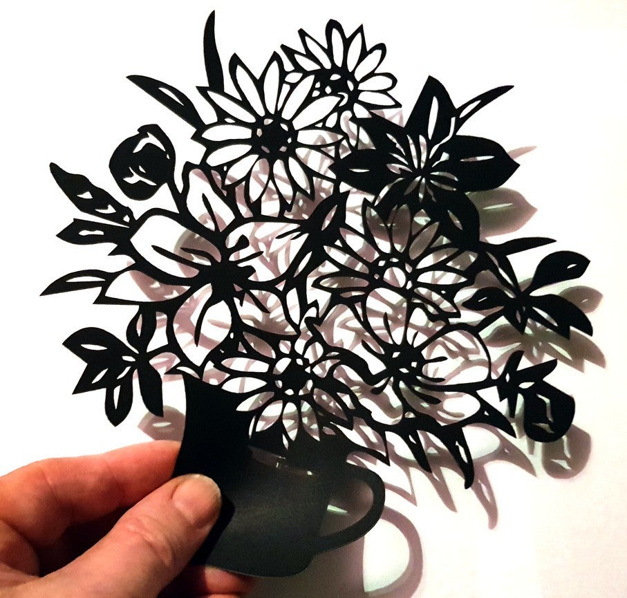 imagem do arquivo vetor para download  Flores com Vaso para Decoração de Casa