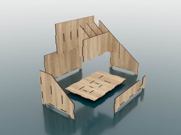 imagem do arquivo vetor para download Organizador de Mesa Cortado a Laser