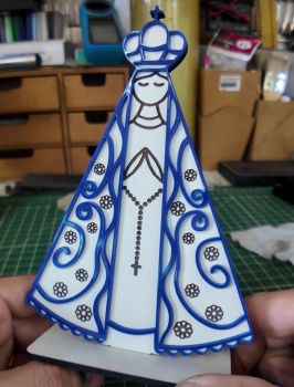 imagem do arquivo vetor para download Santinha Nossa Senhora 2 camadas
