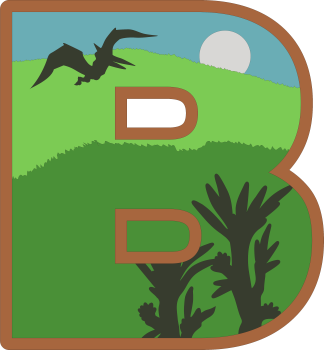 imagem do arquivo vetor para download Alfabeto em letras de dinossauros Letra: B