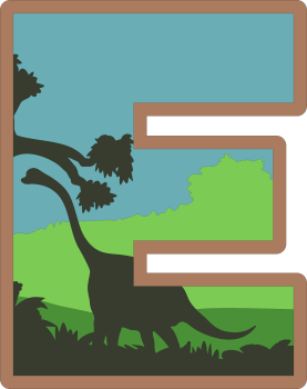 imagem do arquivo vetor para download Alfabeto em letras de dinossauros Letra: E