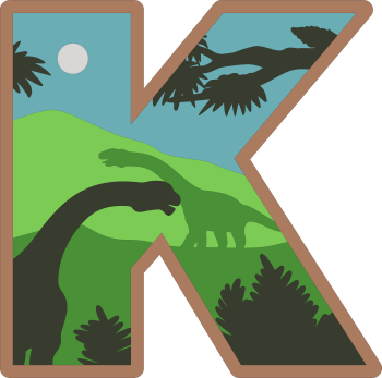 imagem do arquivo vetor para download Alfabeto em letras de dinossauros Letra: K