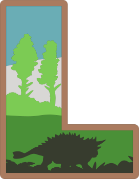 imagem do arquivo vetor para download Alfabeto em letras de dinossauros Letra: L