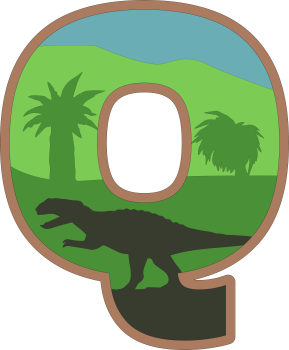 imagem do arquivo vetor para download Alfabeto em letras de dinossauros Letra: Q