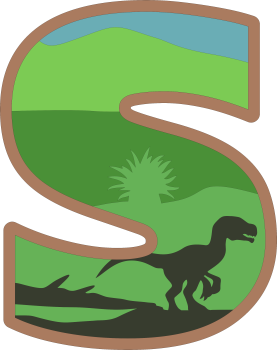 imagem do arquivo vetor para download Alfabeto em letras de dinossauros Letra: S