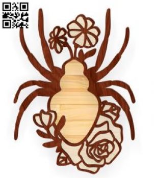 imagem do arquivo vetor para download Aranha floral decorativa