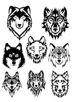 imagem do arquivo vetor para download Arte vetorial de rosto de lobo