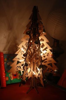 imagem do arquivo vetor para download Árvore de Natal 3D Cortada a Laser