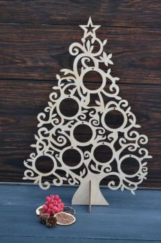 imagem do arquivo vetor para download Árvore de Natal Decorativa em Madeira