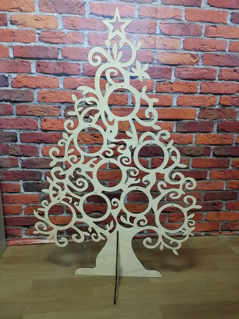 imagem do arquivo vetor para download Árvore de Natal Decorativa em Madeira