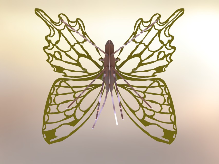 imagem do arquivo vetor para download Borboleta 3D