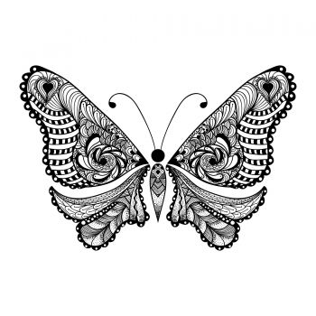 imagem do arquivo vetor para download Borboleta Zentangle