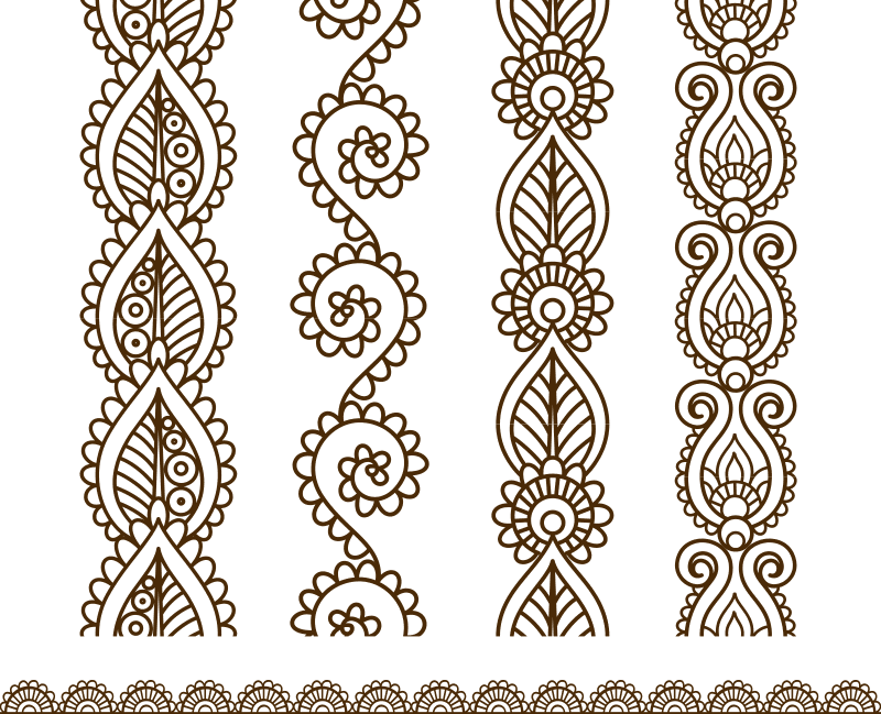 imagem do arquivo vetor para download Borda ornamental de estilo Mehndi