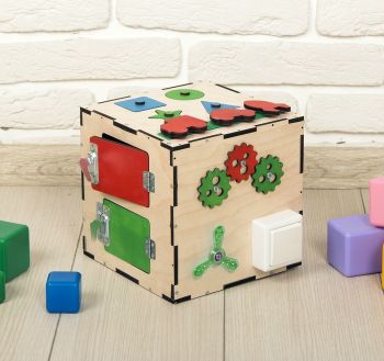 imagem do arquivo vetor para download Brinquedo de Madeira Busy Cube