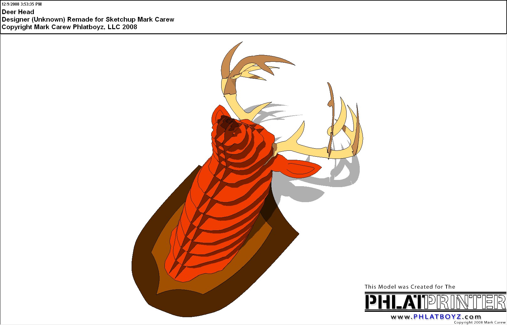imagem do arquivo vetor para download Cabeca Alce 3D