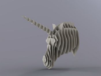 imagem do arquivo vetor para download Cabeça Unicornio 3D