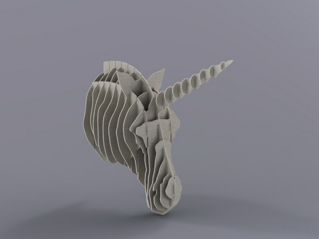 imagem do arquivo vetor para download Cabeça Unicornio 3D