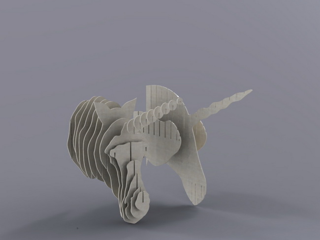 imagem do arquivo vetor para download Cabeça Unicornio 3D