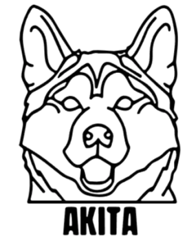 imagem do arquivo vetor para download Cabeça de Cão AKITA em Vetor