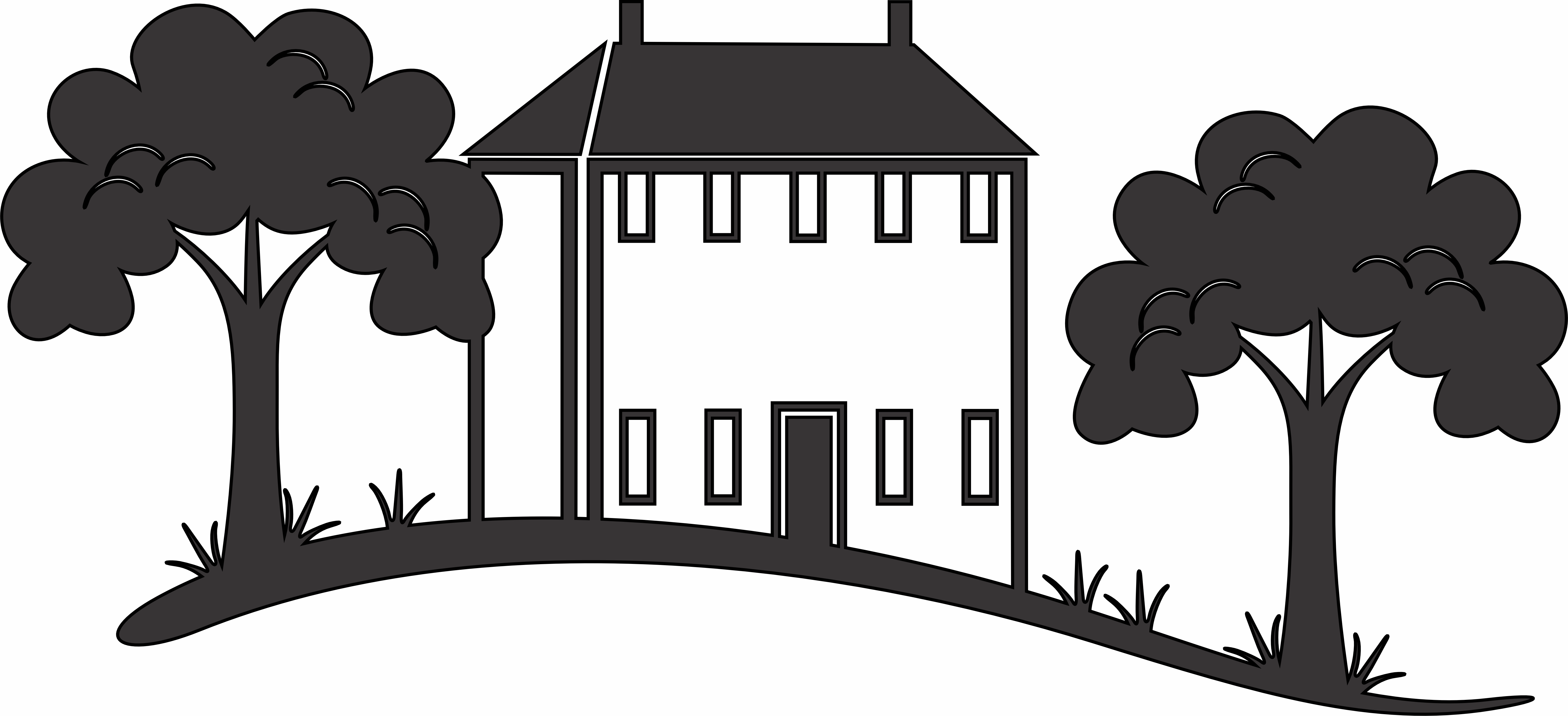 imagem do arquivo vetor para download Casa de Dois Andares com Arvores.