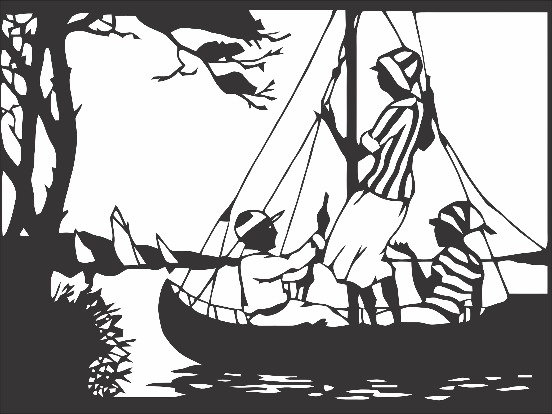 imagem do arquivo vetor para download Cena Náutica em Alto Contraste