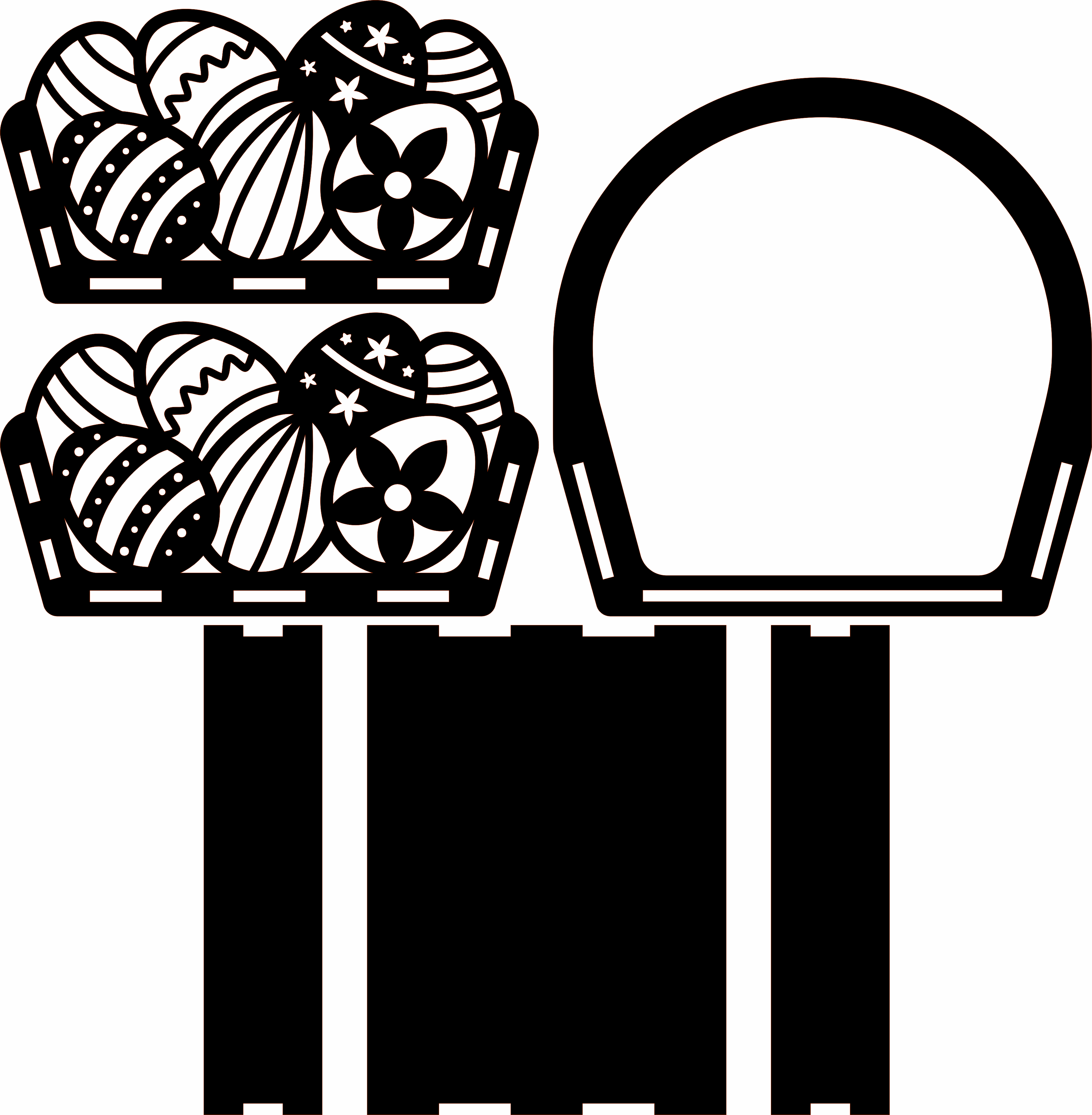 imagem do arquivo vetor para download Cesta de ovos: Design de Páscoa