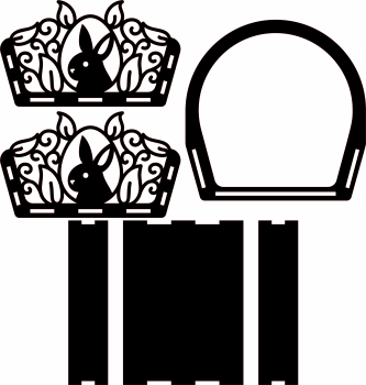 imagem do arquivo vetor para download Cesta e ovos: Coelho da Páscoa