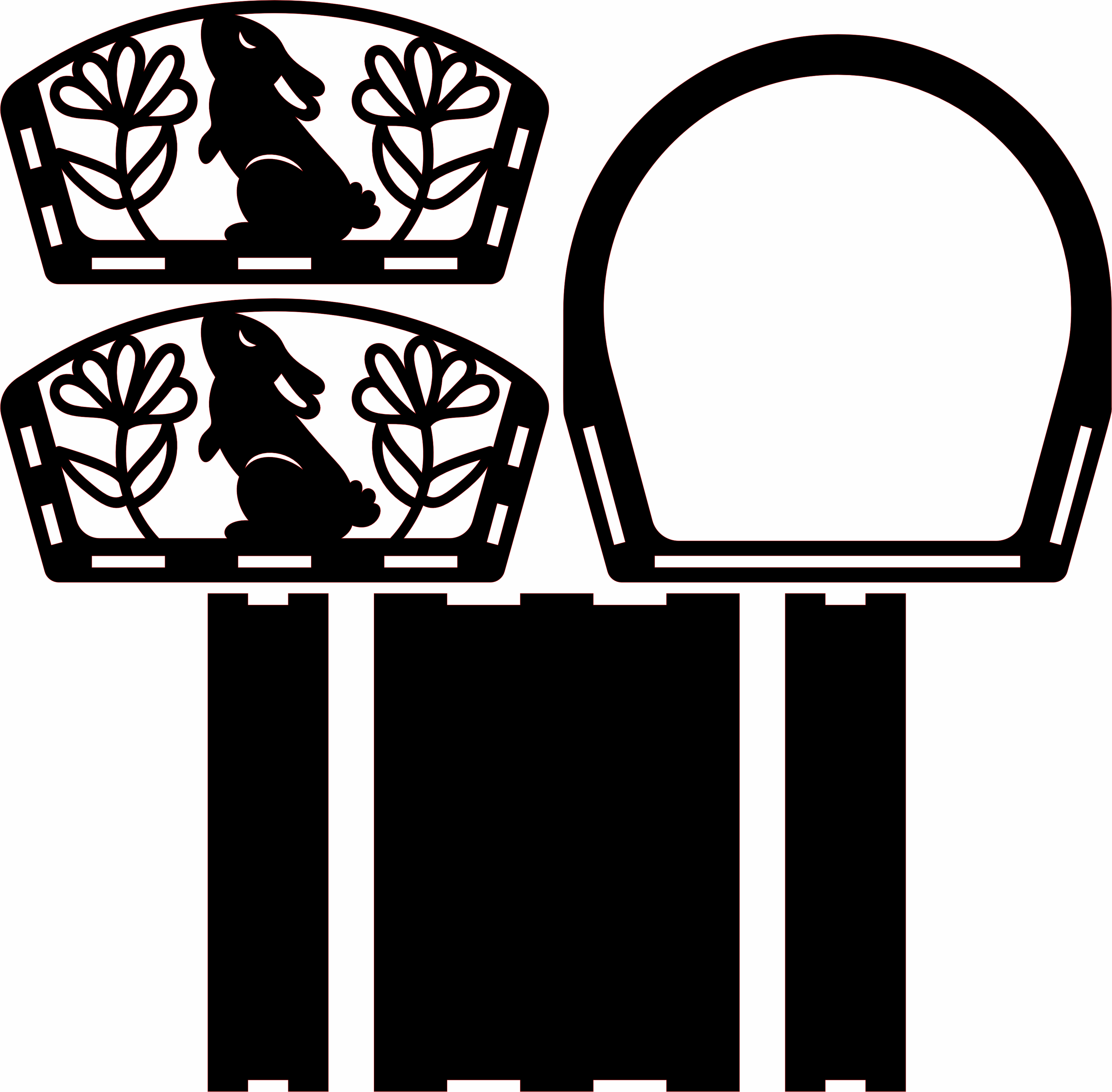 imagem do arquivo vetor para download Cesta e ovos: Coelho de Páscoa floral