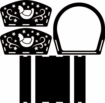 imagem do arquivo vetor para download Cesta e ovos: Galinha e estrelas