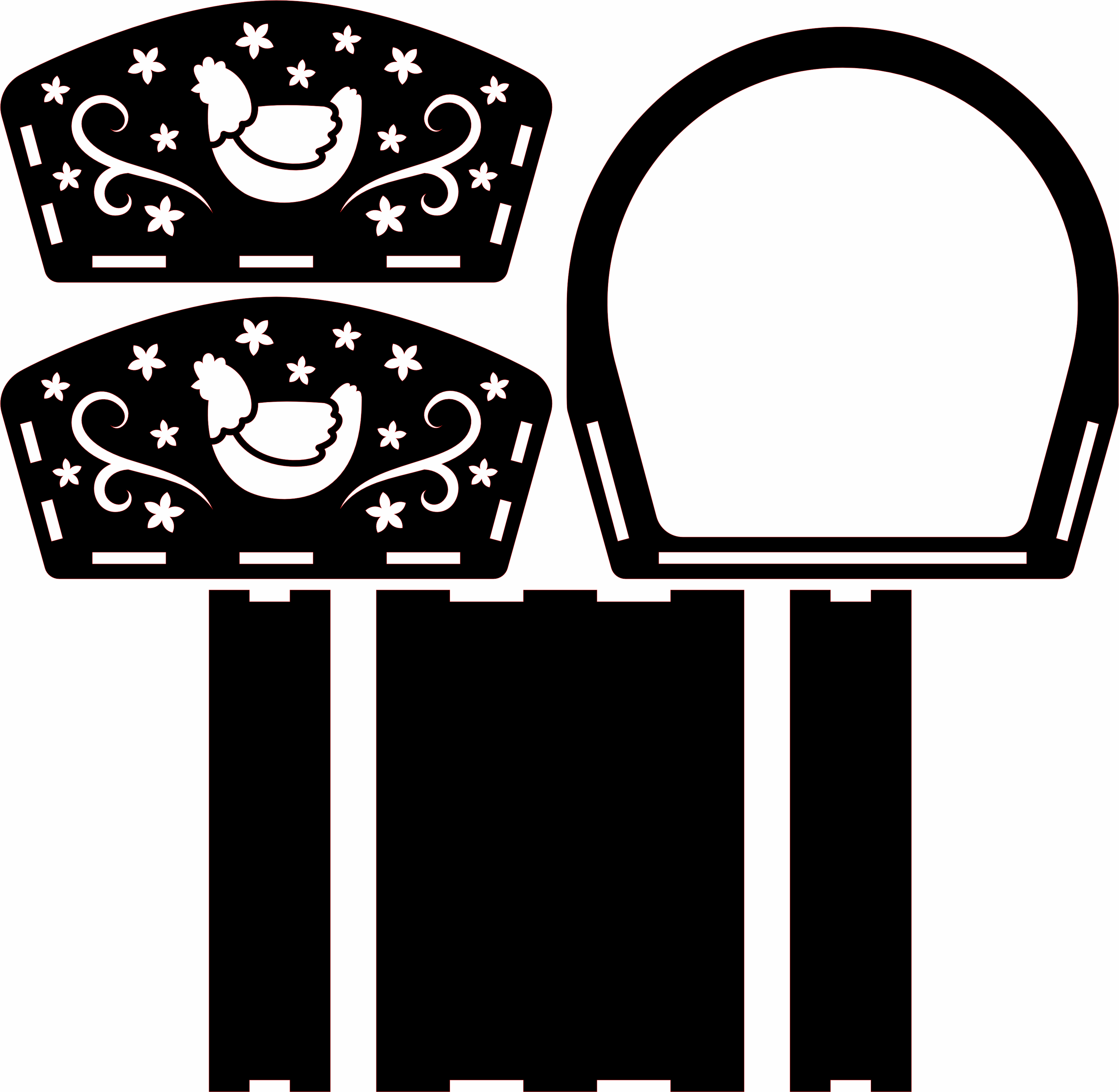 imagem do arquivo vetor para download Cesta e ovos: Galinha e estrelas