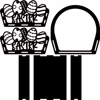 imagem do arquivo vetor para download Cestinha de Pascoa