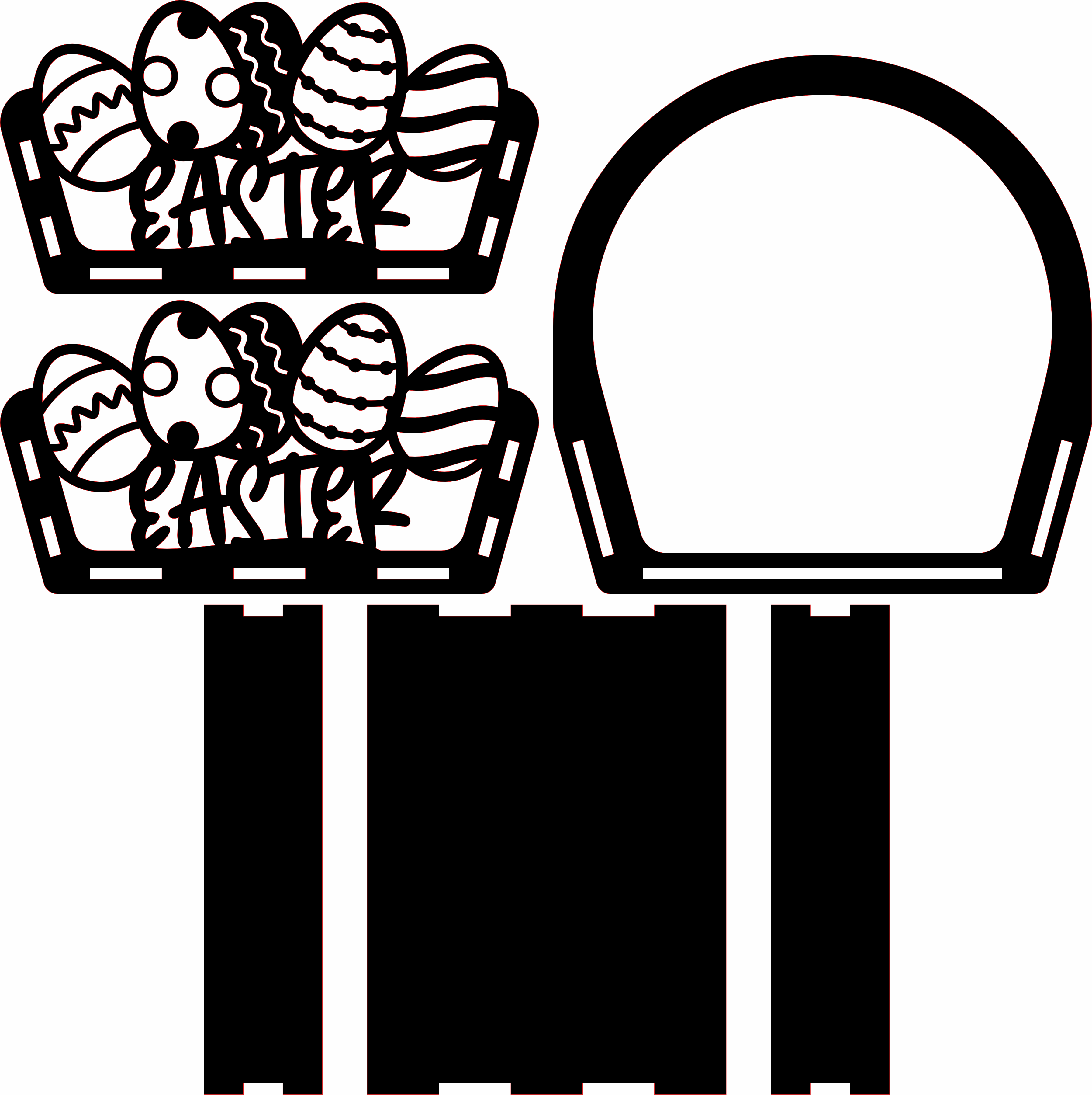 imagem do arquivo vetor para download Cestinha de Pascoa