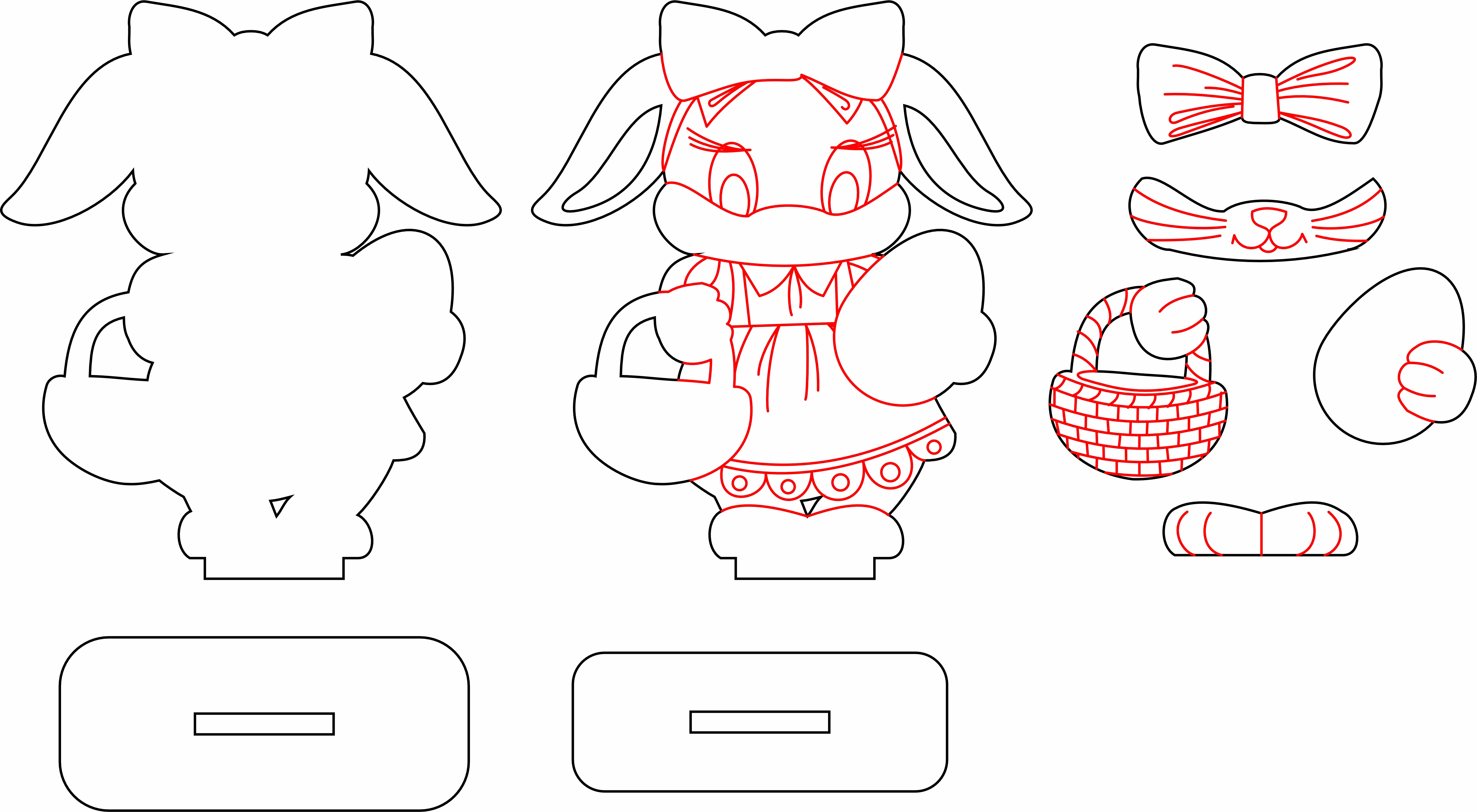 imagem do arquivo vetor para download Coelha com cestinha e ovo 