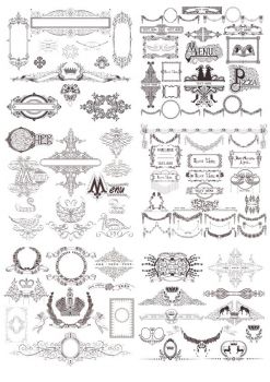 imagem do arquivo vetor para download Coleção de decoração vintage