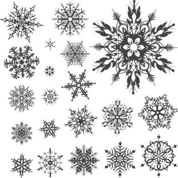 imagem do arquivo vetor para download Conjunto de Flocos de Neve