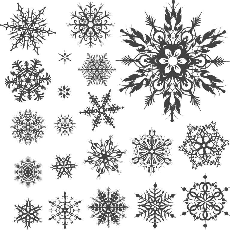 imagem do arquivo vetor para download Conjunto de Flocos de Neve