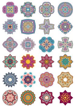 imagem do arquivo vetor para download Conjunto de Ornamentos Estilo de Mandala Floral