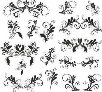 imagem do arquivo vetor para download Conjunto de Ornamentos Vintage em Espiral