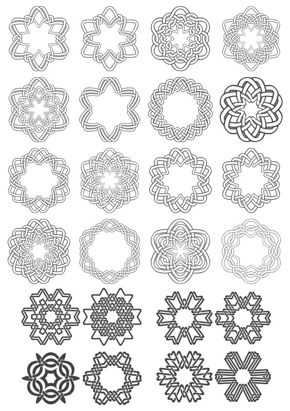 imagem do arquivo vetor para download Conjunto de Ornamentos de Círculo Geométrico