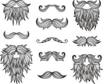 imagem do arquivo vetor para download Conjunto de barba de bigode