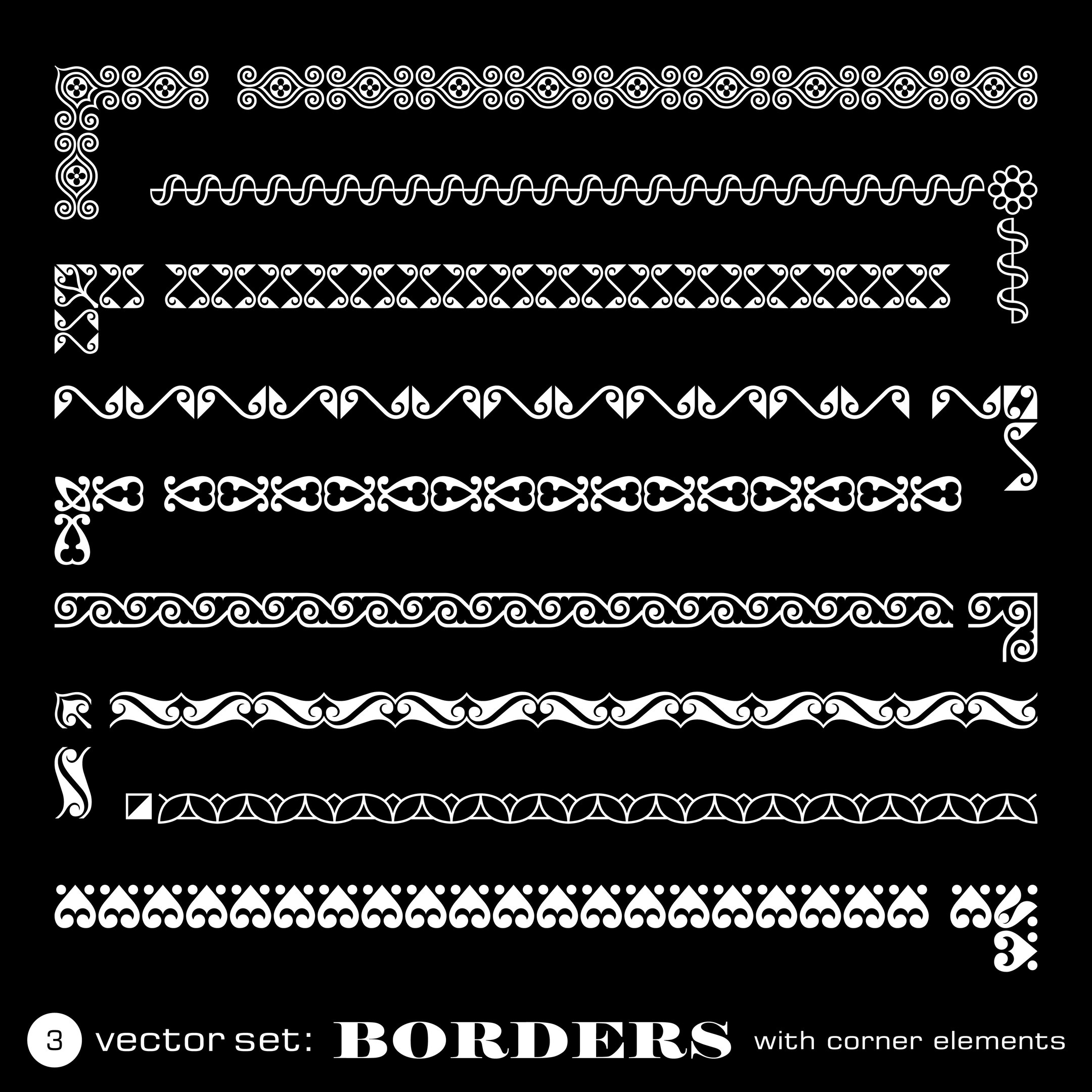 imagem do arquivo vetor para download Conjunto de bordas com cantos isolados