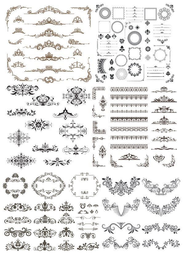 imagem do arquivo vetor para download Conjunto de decoração de elementos