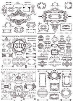 imagem do arquivo vetor para download Conjunto de decoração de ornamentos vintage