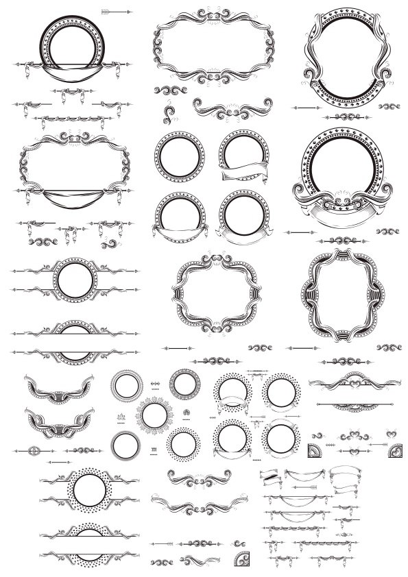 imagem do arquivo vetor para download Conjunto de decoração extravagante